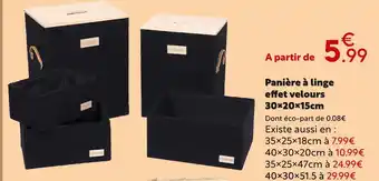 Maxi Bazar Panière à linge effet velours offre