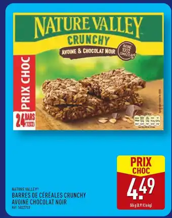 ALDI NATURE VALLEY Barres de céréales crunchy avoine chocolat noir offre