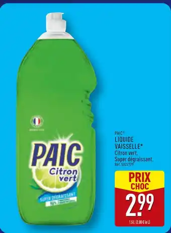 ALDI PAIC Liquide Vaisselle offre