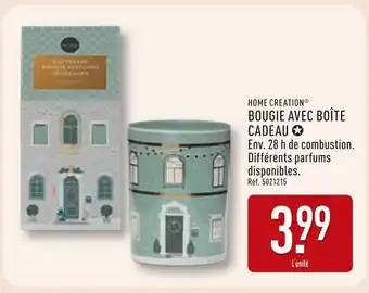 ALDI HOME CREATION Bougie avec boîte cadeau offre