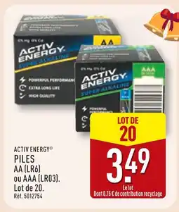 ALDI ACTIV ENERGY PILES AA (LR6) offre