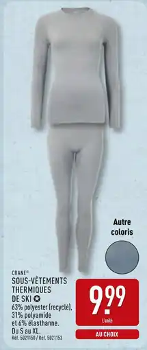 ALDI CRANE Sous-vêtements thermiques de ski offre