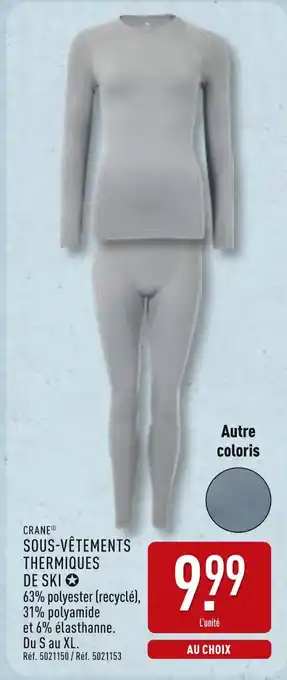 ALDI CRANE Sous-vêtements thermiques de ski offre