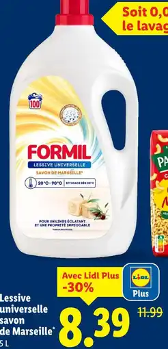 Lidl Formil Lessive Universelle Savon de Marseille offre