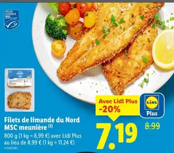 Lidl Filets de limande du Nord MSC meunière offre