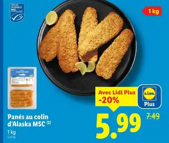 Lidl Panés au colin d'Alaska MSC offre