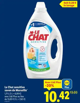 Lidl Le Chat Sensitive savon de Marseille offre