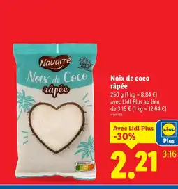 Lidl NAVARRE Noix de coco râpée offre