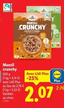 Lidl CROWNFIELD Muesli Crunchy offre