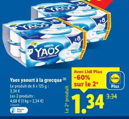 Lidl Nestlé Yaos yaourt à la grecque Nature offre