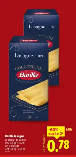 Lidl Barilla Lasagne offre