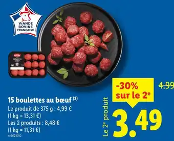 Lidl 15 boulettes au bœuf offre