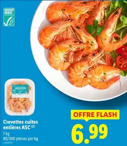 Lidl Crevettes cuites entières ASC offre