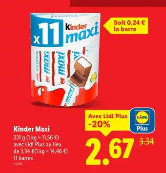 Lidl Kinder Kinder Maxi offre