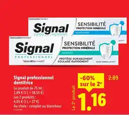 Lidl SIGNAL Signal professionnel dentifrice offre