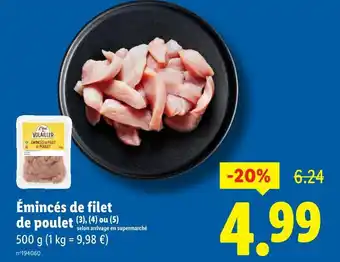 Lidl LE VOLAILLER Émincés de filet de poulet offre