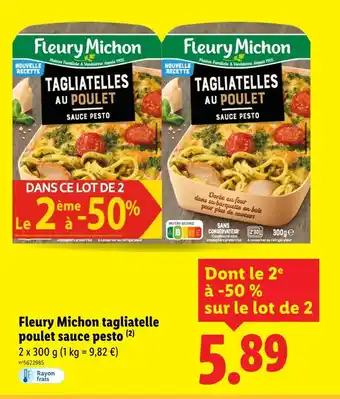 Lidl FLEURY MICHON Tagliatelles au poulet sauce pesto offre