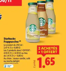 Lidl STARBUCKS Frappuccino offre