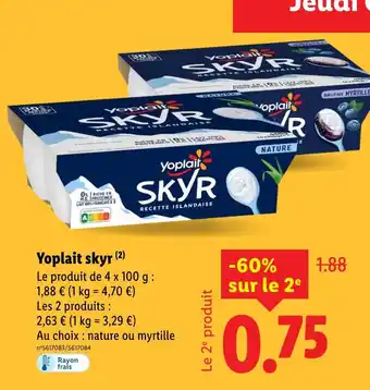 Lidl YOPLAIT Skyr offre