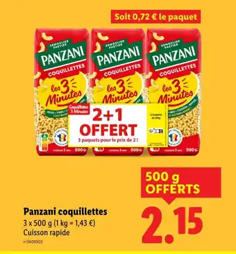 Lidl PANZANI Coquillettes offre
