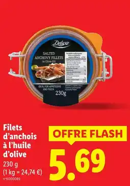 Lidl DELUXE Filets d'anchois à l'huile d'olive offre