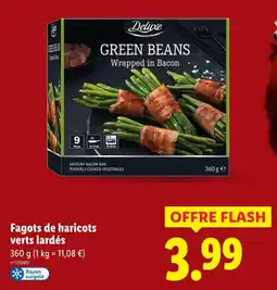 Lidl DELUXE Fagots de haricots verts lardés offre