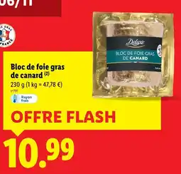 Lidl Deluxe Bloc de foie gras de canard offre