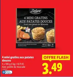 Lidl Deluxe 4 mini gratins aux patates douces offre