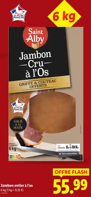 Lidl Saint Alby Jambon Cru à l'Os offre