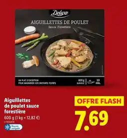 Lidl DELUXE Aiguillettes de poulet sauce forestière offre