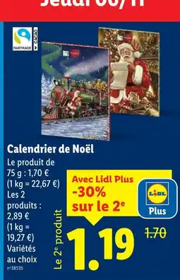 Lidl Calendrier de Noël offre