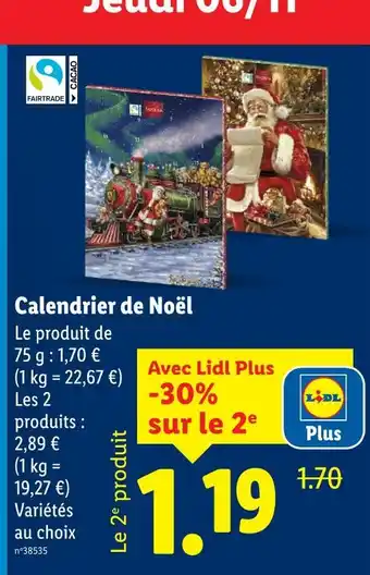 Lidl Calendrier de Noël offre