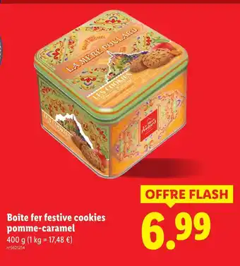 Lidl La Mère Poulard Boîte fer festive cookies pomme-caramel offre