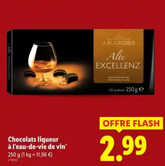 Lidl Chocolats liqueur à l'eau-de-vie de vin offre