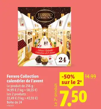 Lidl FERRERO COLLECTION Calendrier de l'avent offre