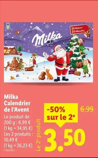 Lidl MILKA Calendrier de l’Avent offre