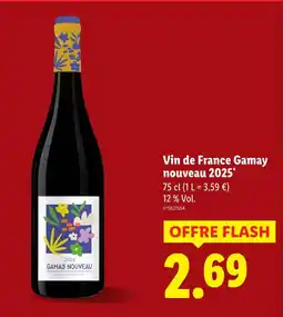 Lidl Vin de France Gamay nouveau 2025 offre