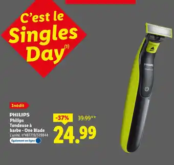 Lidl PHILIPS Tondeuse à barbe - One Blade offre