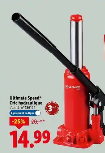 Lidl ULTIMATE SPEED Cric hydraulique offre