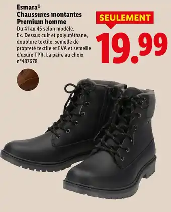 Lidl ESMARA Chaussures montantes Premium homme offre