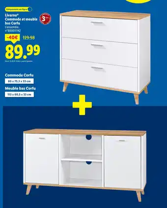 Lidl Livarno Commode et meuble bas Corfu offre