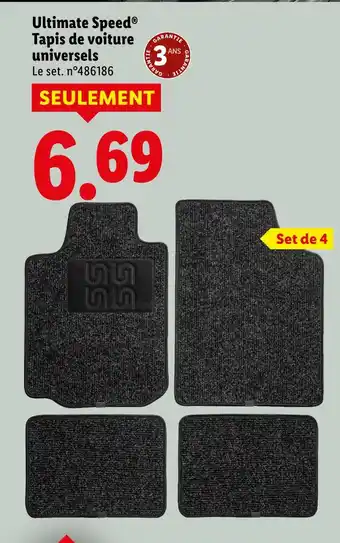 Lidl Ultimate Speed Tapis de voiture universels offre