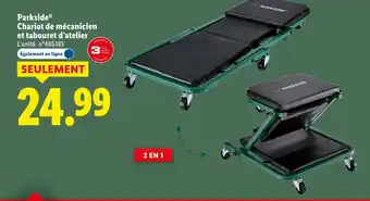 Lidl Parkside Chariot de mécanicien et tabouret d'atelier offre
