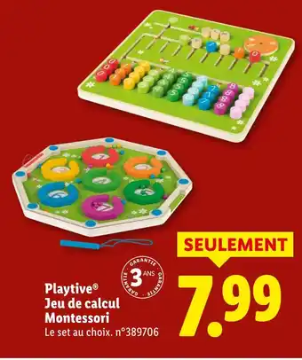 Lidl PLAYTIVE Jeu de calcul Montessori offre