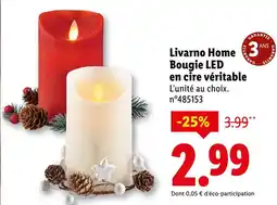 Lidl LIVARNO HOME Bougie LED en cire véritable offre