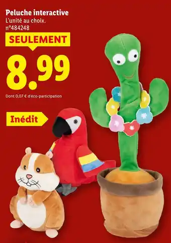Lidl Peluche interactive offre