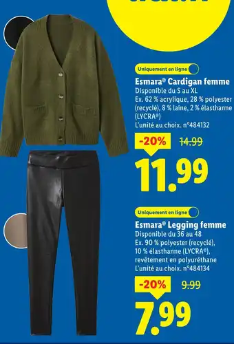 Lidl ESMARA Cardigan femme offre