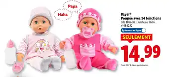 Lidl BAYER Poupée avec 24 fonctions offre