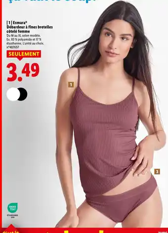 Lidl ESMARA Débardeur à fines bretelles côtelé femme offre