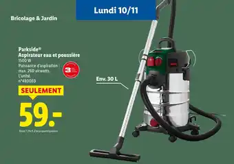 Lidl Parkside Aspirateur eau et poussière offre